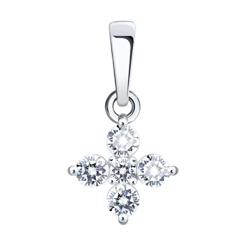Подвеска из&nbsp;белого золота с&nbsp;фианитом