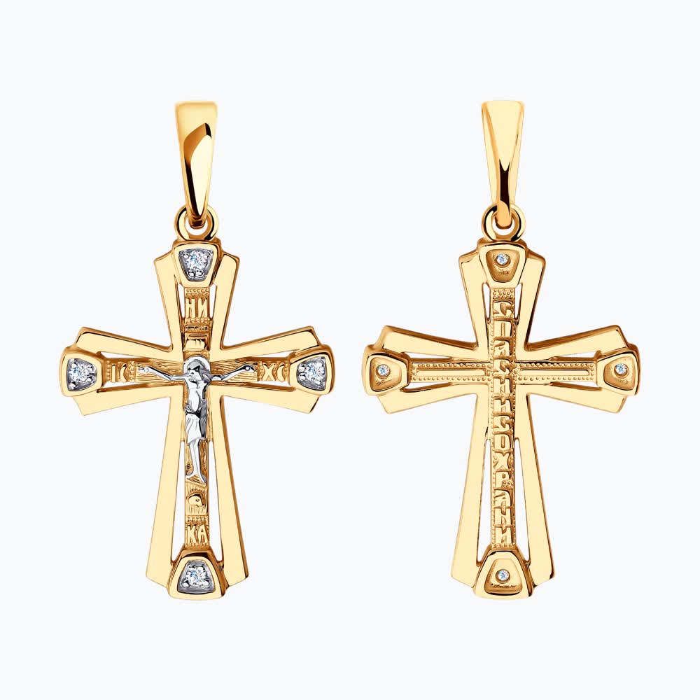 Крест из&nbsp;золота с&nbsp;фианитом