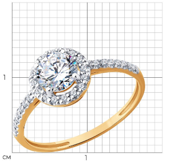 Кольцо из&nbsp;золота с&nbsp;фианитом