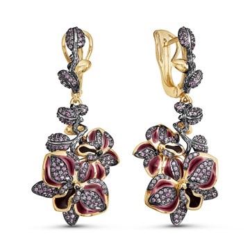 Серьги из&nbsp;лимонного золота с&nbsp;сапфиром и&nbsp;эмалью