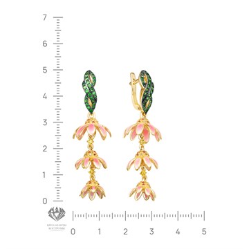 Серьги из&nbsp;лимонного золота с&nbsp;сапфиром и&nbsp;Гранатом