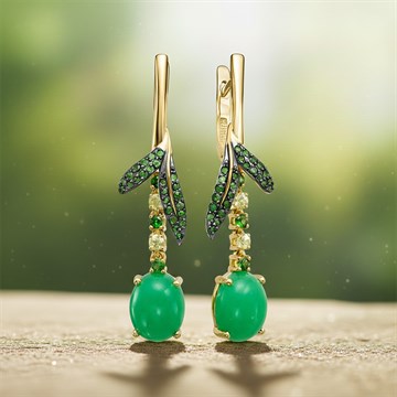 Серьги из&nbsp;лимонного золота с&nbsp;миксами