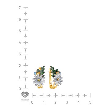 Серьги из&nbsp;лимонного золота с&nbsp;сапфиром, Бриллиантом и&nbsp;миксами