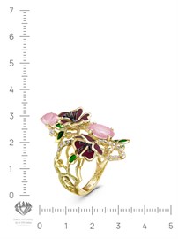 Кольцо из&nbsp;лимонного золота с&nbsp;Бриллиантом и&nbsp;миксами