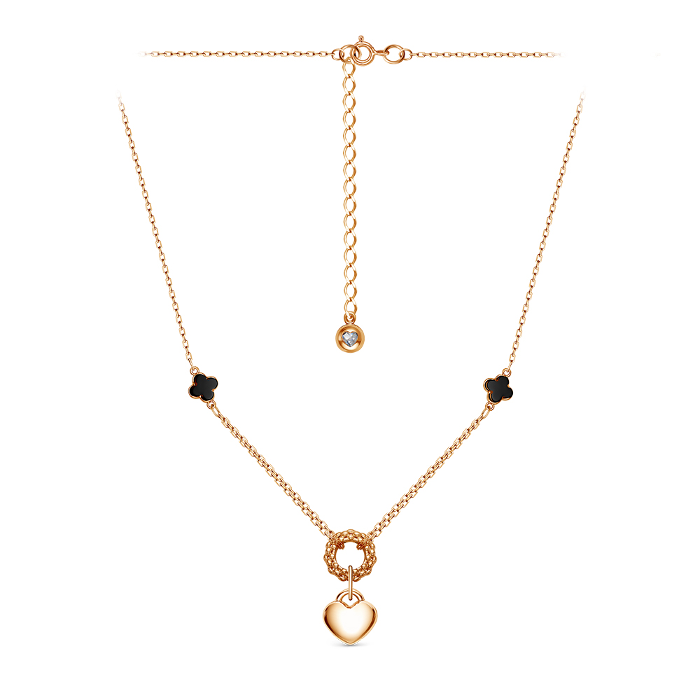 Колье из&nbsp;золота с&nbsp;ониксом и&nbsp;фианитом