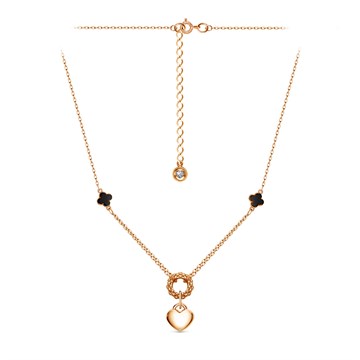 Колье из&nbsp;золота с&nbsp;ониксом и&nbsp;фианитом