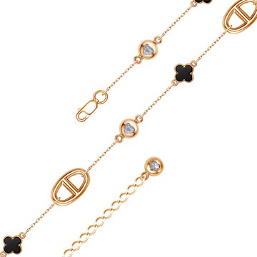 Браслет из&nbsp;золота с&nbsp;ониксом и&nbsp;фианитом