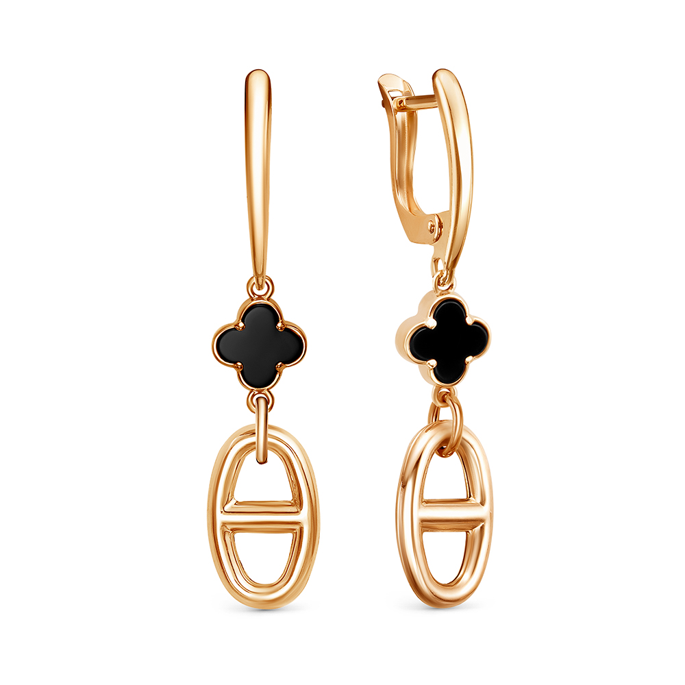 Серьги из&nbsp;золота с&nbsp;ониксом