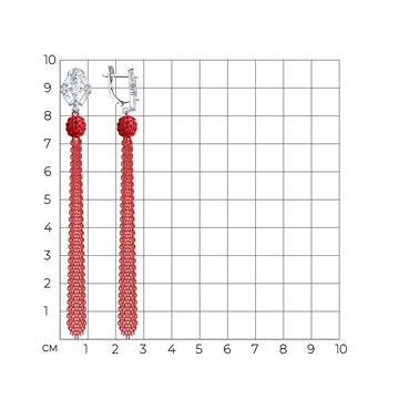 Серьги из&nbsp;серебра с&nbsp;корундом и&nbsp;фианитом