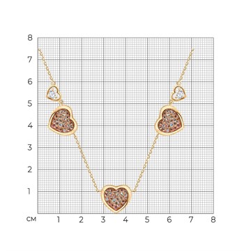 Колье из&nbsp;серебра с&nbsp;Текстилем и&nbsp;фианитом