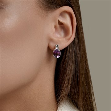 Серьги из&nbsp;серебра с&nbsp;Аметистом и&nbsp;фианитом