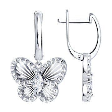 Серьги из&nbsp;серебра с&nbsp;фианитом