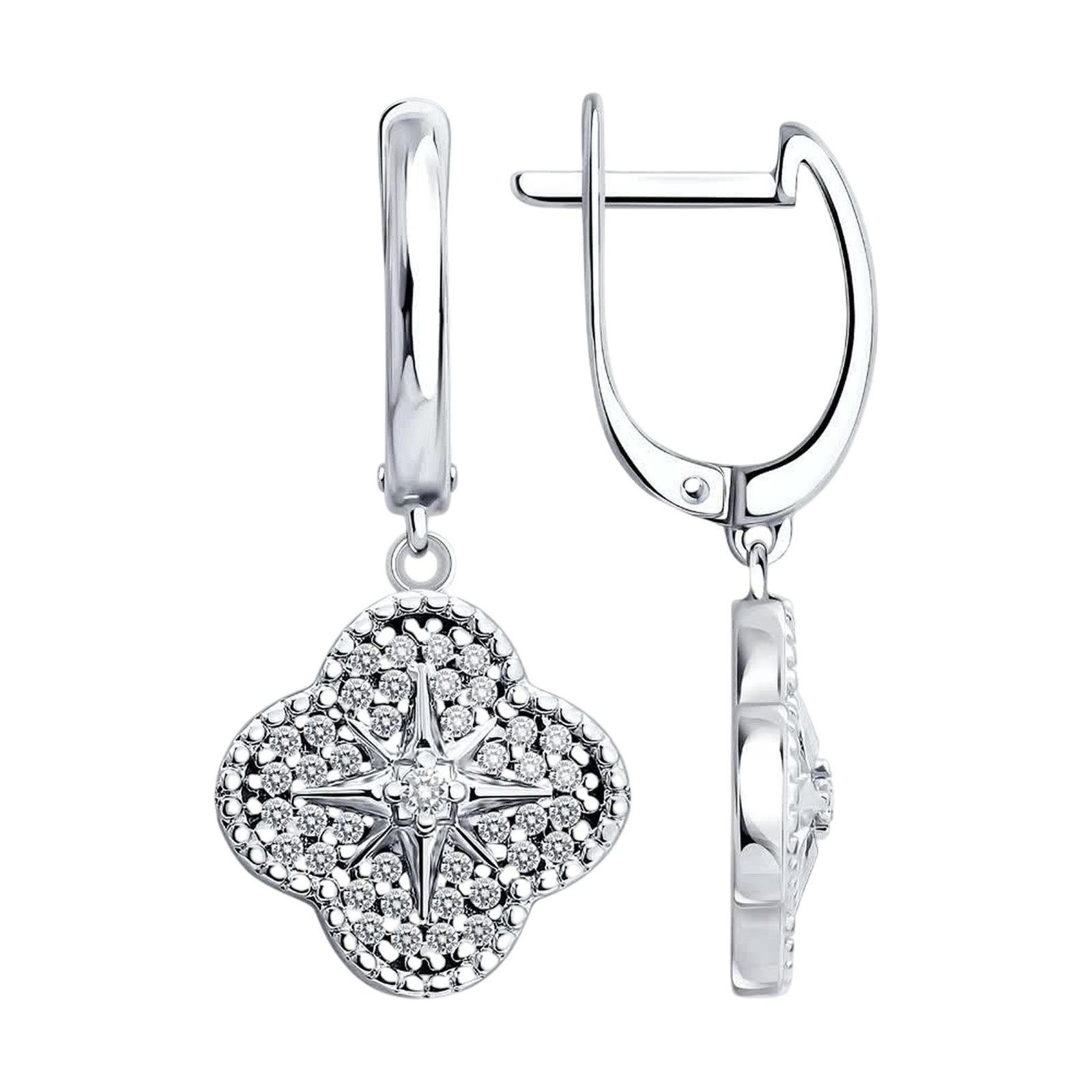 Серьги из&nbsp;серебра с&nbsp;фианитом