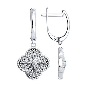 Серьги из&nbsp;серебра с&nbsp;фианитом