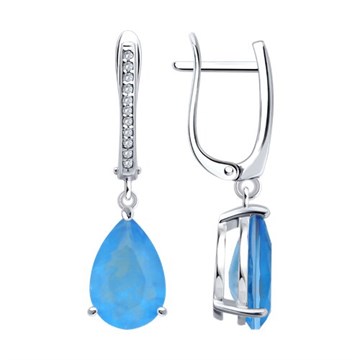 Серьги из&nbsp;серебра с&nbsp;кварцем и&nbsp;фианитом