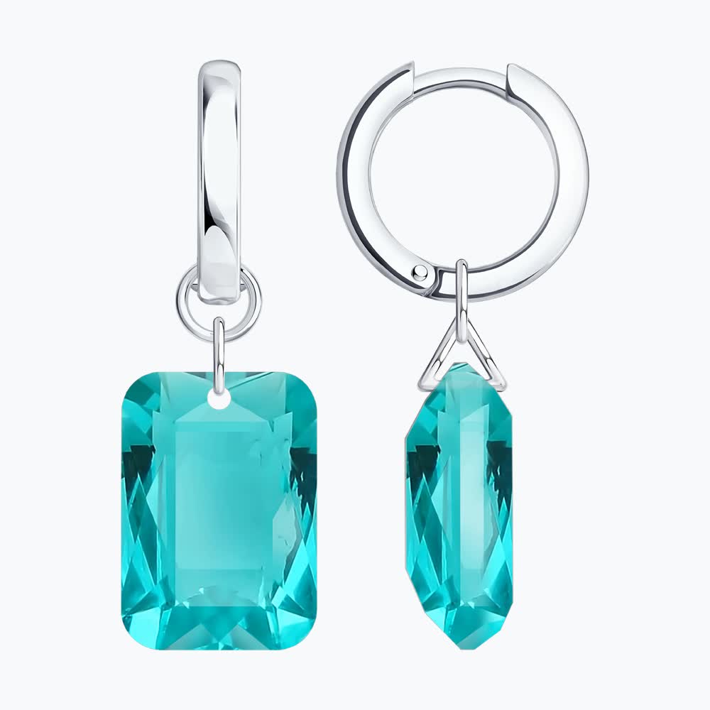 Серьги из&nbsp;серебра с&nbsp;Нанокристаллом цветным