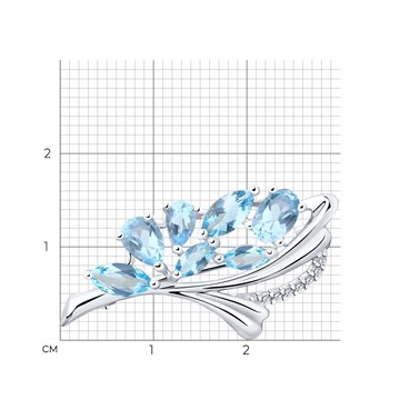 Брошь из&nbsp;серебра с&nbsp;топазом и&nbsp;фианитом