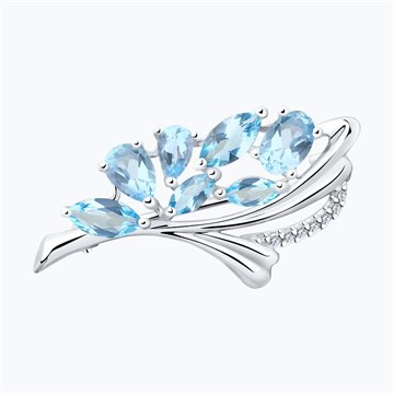 Брошь из&nbsp;серебра с&nbsp;топазом и&nbsp;фианитом