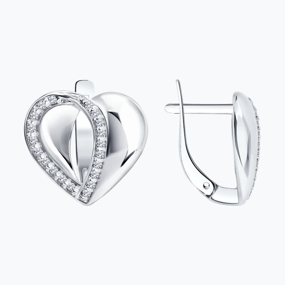 Серьги из&nbsp;серебра с&nbsp;фианитом