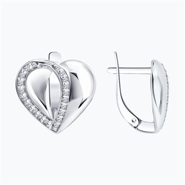 Серьги из&nbsp;серебра с&nbsp;фианитом