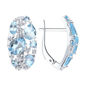 Серьги из&nbsp;серебра с&nbsp;топазом и&nbsp;фианитом