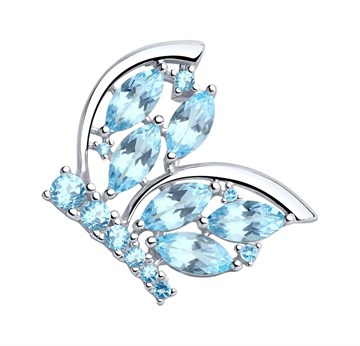 Брошь из&nbsp;серебра с&nbsp;топазом и&nbsp;фианитом