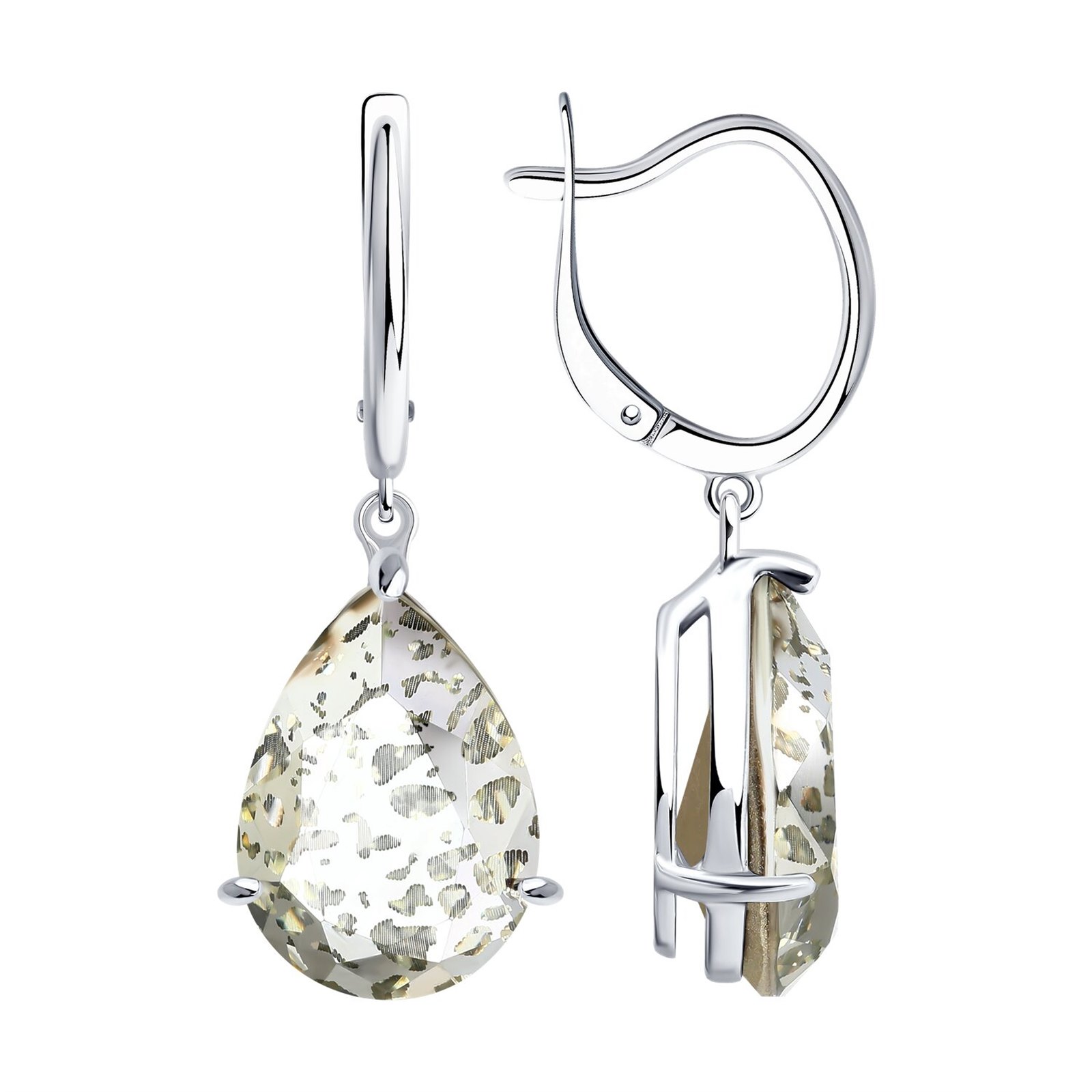 Серьги из&nbsp;серебра с&nbsp;Нанокристаллом цветным