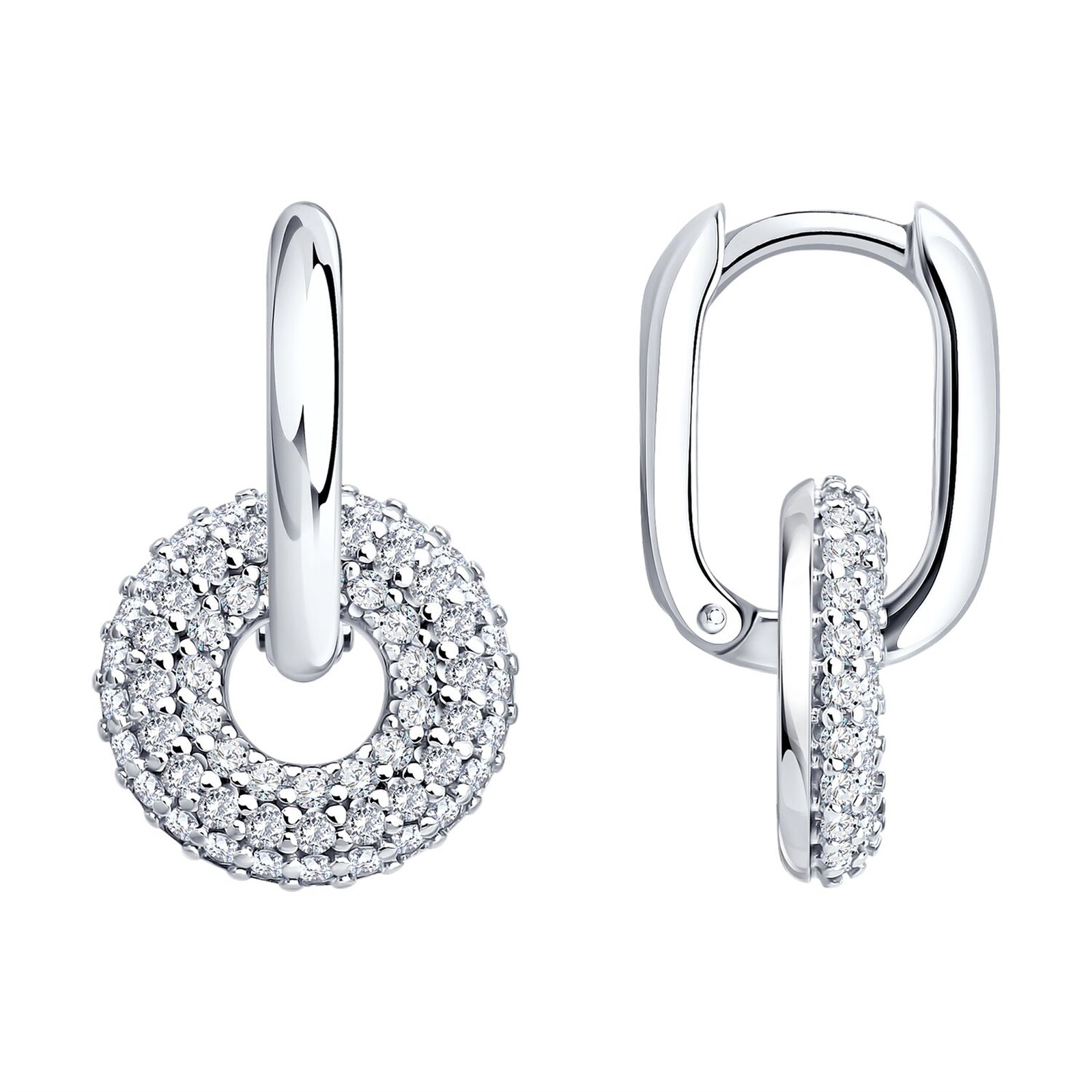 Серьги из&nbsp;серебра с&nbsp;фианитом