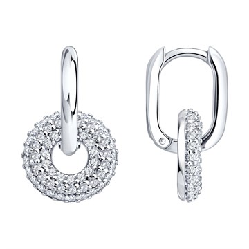 Серьги из&nbsp;серебра с&nbsp;фианитом