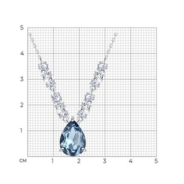 Колье из&nbsp;серебра с&nbsp;Нанокристаллом цветным и&nbsp;фианитом