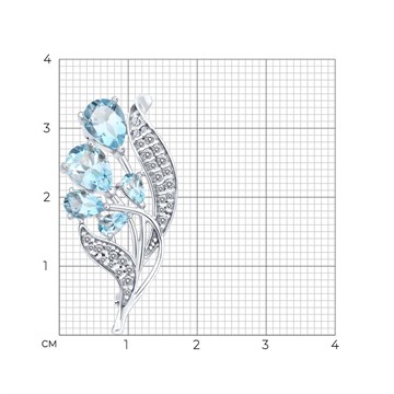 Брошь из&nbsp;серебра с&nbsp;топазом и&nbsp;фианитом
