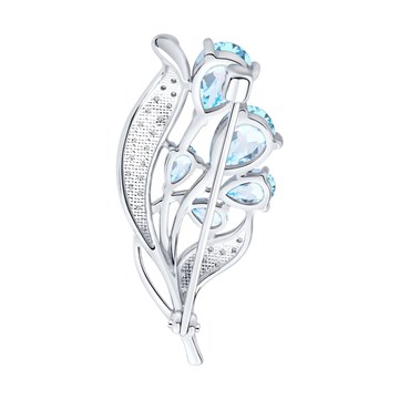 Брошь из&nbsp;серебра с&nbsp;топазом и&nbsp;фианитом