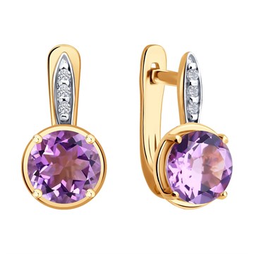 Серьги из&nbsp;серебра с&nbsp;Аметистом и&nbsp;фианитом