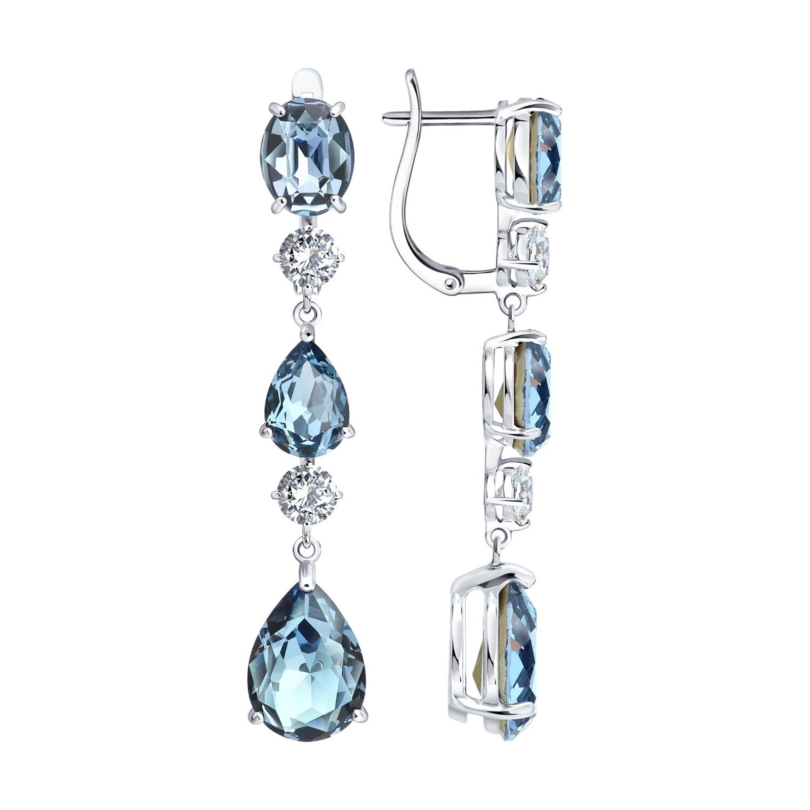 Серьги из&nbsp;серебра с&nbsp;Нанокристаллом цветным