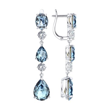 Серьги из&nbsp;серебра с&nbsp;Нанокристаллом цветным