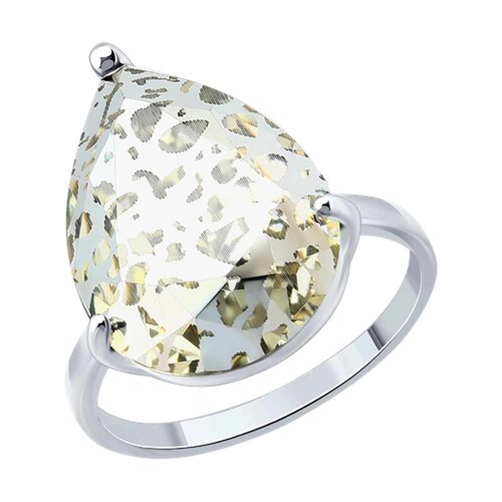 Кольцо из&nbsp;серебра с&nbsp;Нанокристаллом цветным