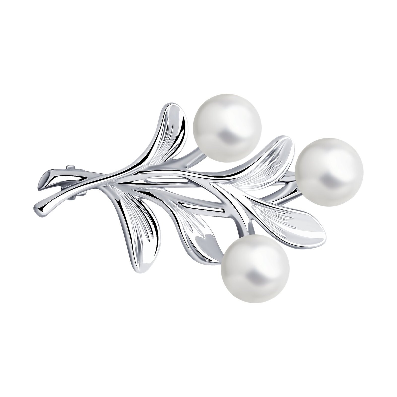Брошь из&nbsp;серебра с&nbsp;жемчугом