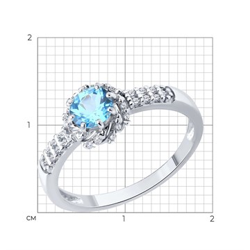 Кольцо из&nbsp;серебра с&nbsp;топазом и&nbsp;фианитом