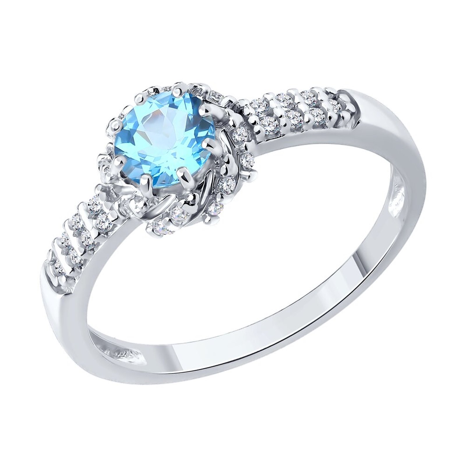 Кольцо из&nbsp;серебра с&nbsp;топазом и&nbsp;фианитом