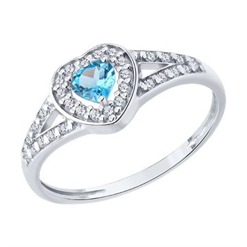 Кольцо из&nbsp;серебра с&nbsp;топазом и&nbsp;фианитом