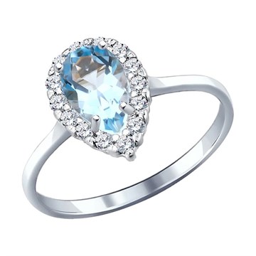 Кольцо из&nbsp;серебра с&nbsp;топазом и&nbsp;фианитом