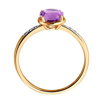 Кольцо из&nbsp;серебра с&nbsp;Аметистом и&nbsp;фианитом