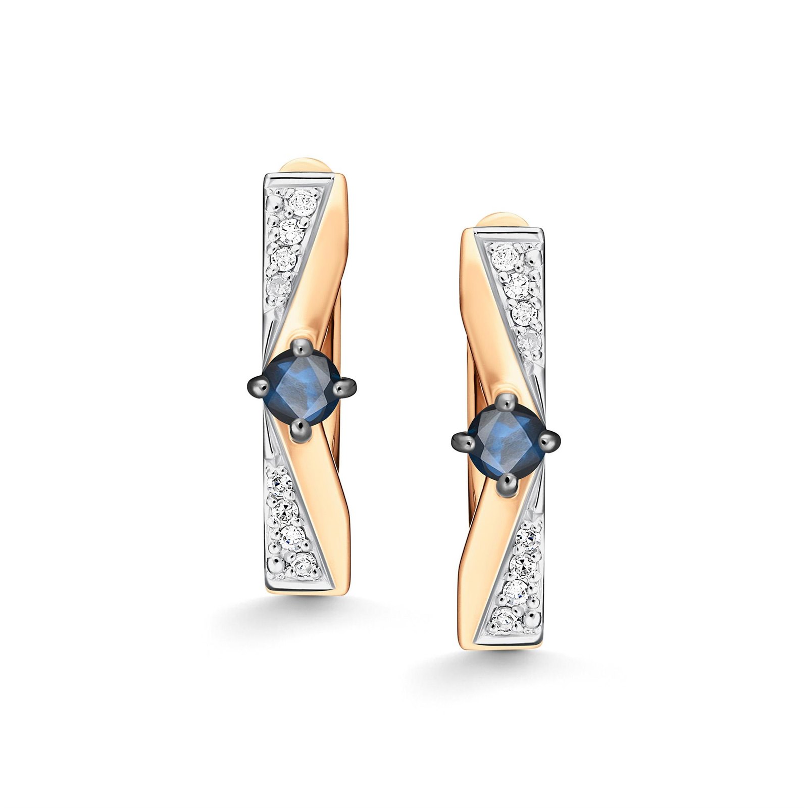 Серьги из&nbsp;золота с&nbsp;сапфиром и&nbsp;Бриллиантом