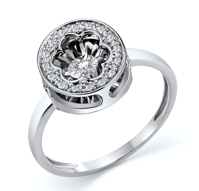 Кольцо из&nbsp;белого золота с&nbsp;Бриллиантом