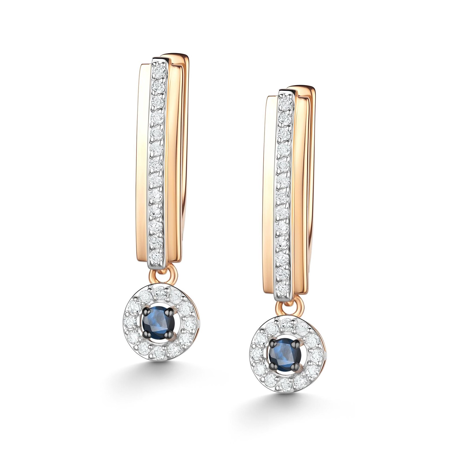 Серьги из&nbsp;золота с&nbsp;сапфиром и&nbsp;Бриллиантом