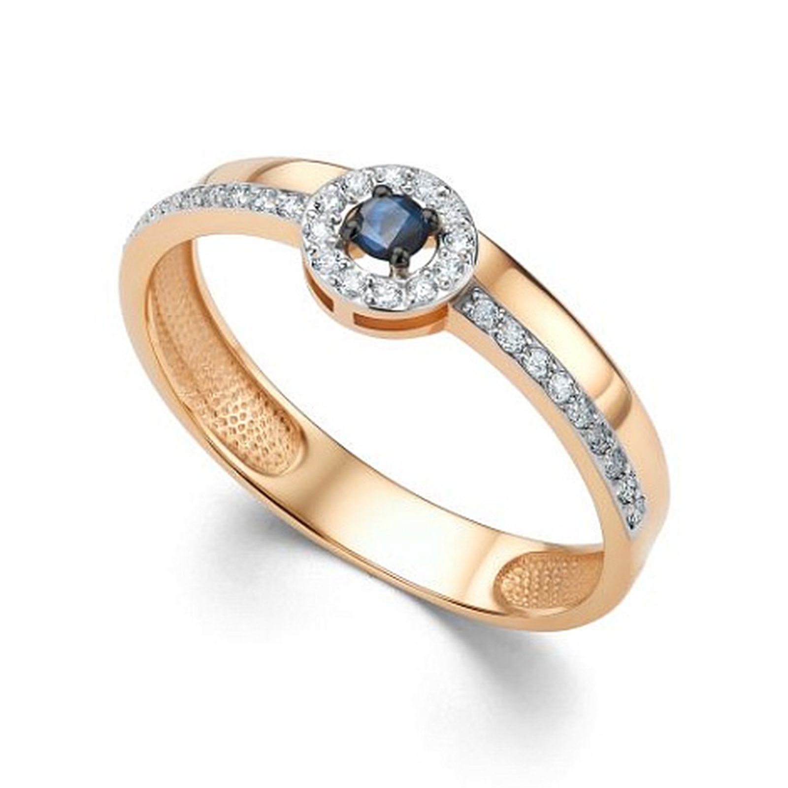 Кольцо из&nbsp;золота с&nbsp;сапфиром и&nbsp;Бриллиантом