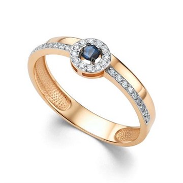 Кольцо из&nbsp;золота с&nbsp;сапфиром и&nbsp;Бриллиантом