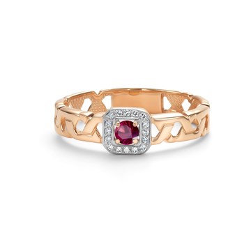 Кольцо из&nbsp;золота с&nbsp;рубином и&nbsp;Бриллиантом