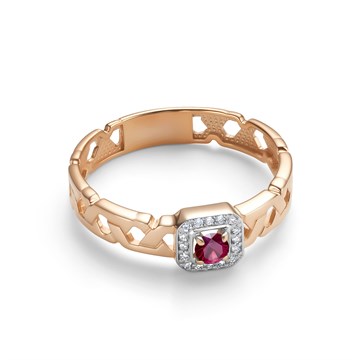 Кольцо из&nbsp;золота с&nbsp;рубином и&nbsp;Бриллиантом