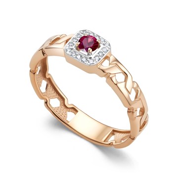 Кольцо из&nbsp;золота с&nbsp;рубином и&nbsp;Бриллиантом
